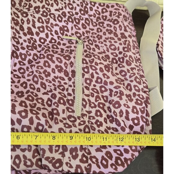 Bath & Body Works Leopard Print Crossbody Tote & Cosmetics Bag Pink Brown - Picture 3 of 9